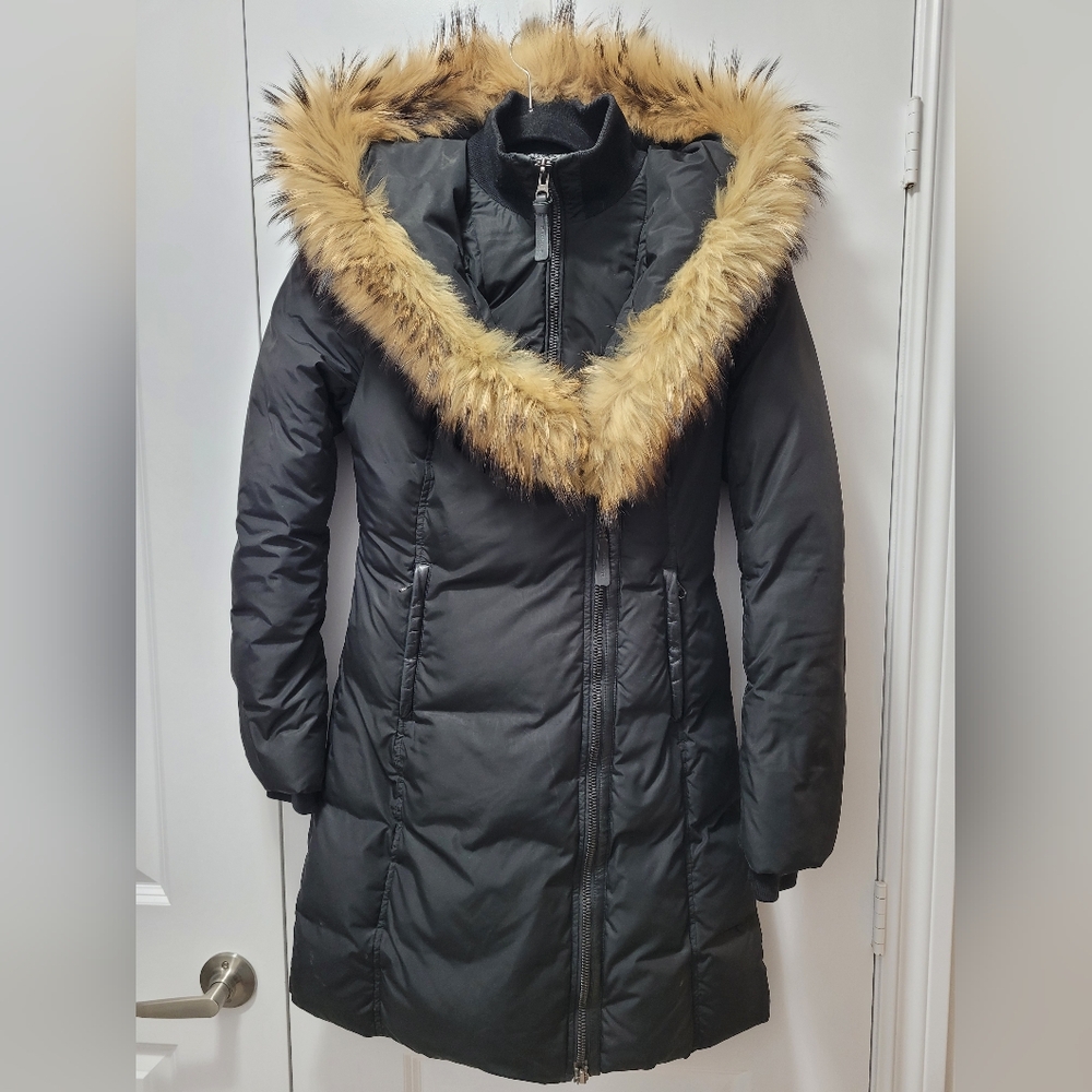 Mackage KAY Down Coat Natural Fur Collar Black XS - Picture 5 of 13